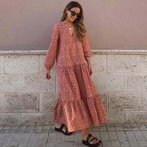 Zara Print Midi Dress